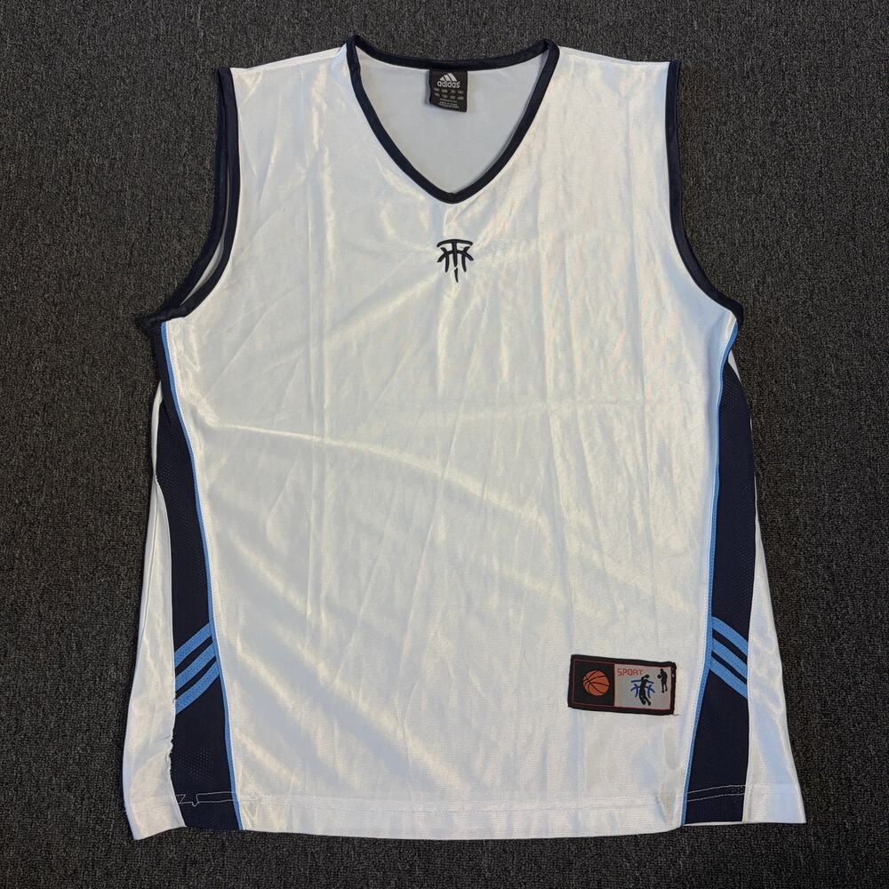 Vintage Y2k 2000's Adidas Sport White Athletic Basketball Tank Top Men's Large